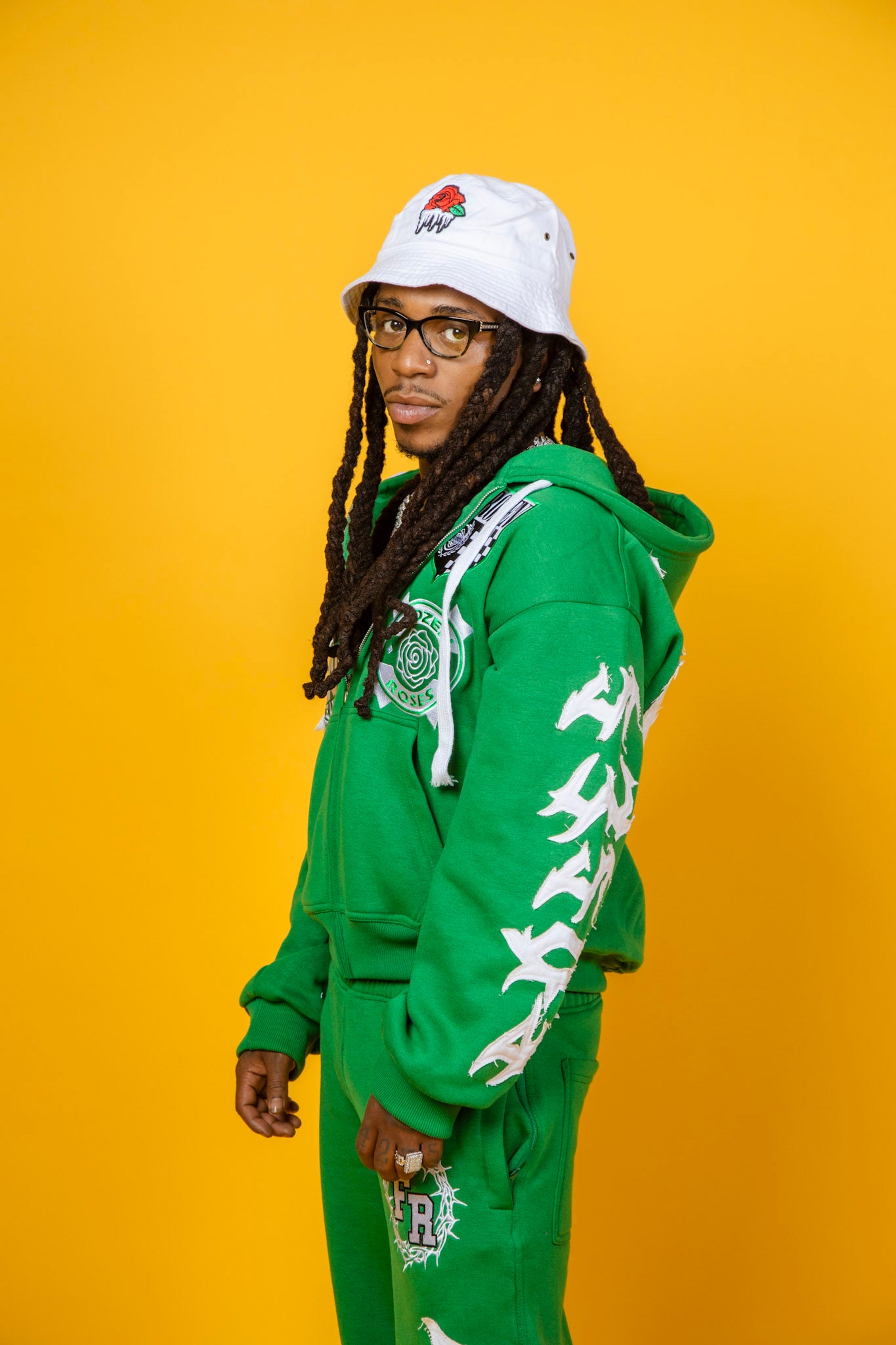 “FR Thorn Racer (Green)” Oversized Zip Up Hoodie