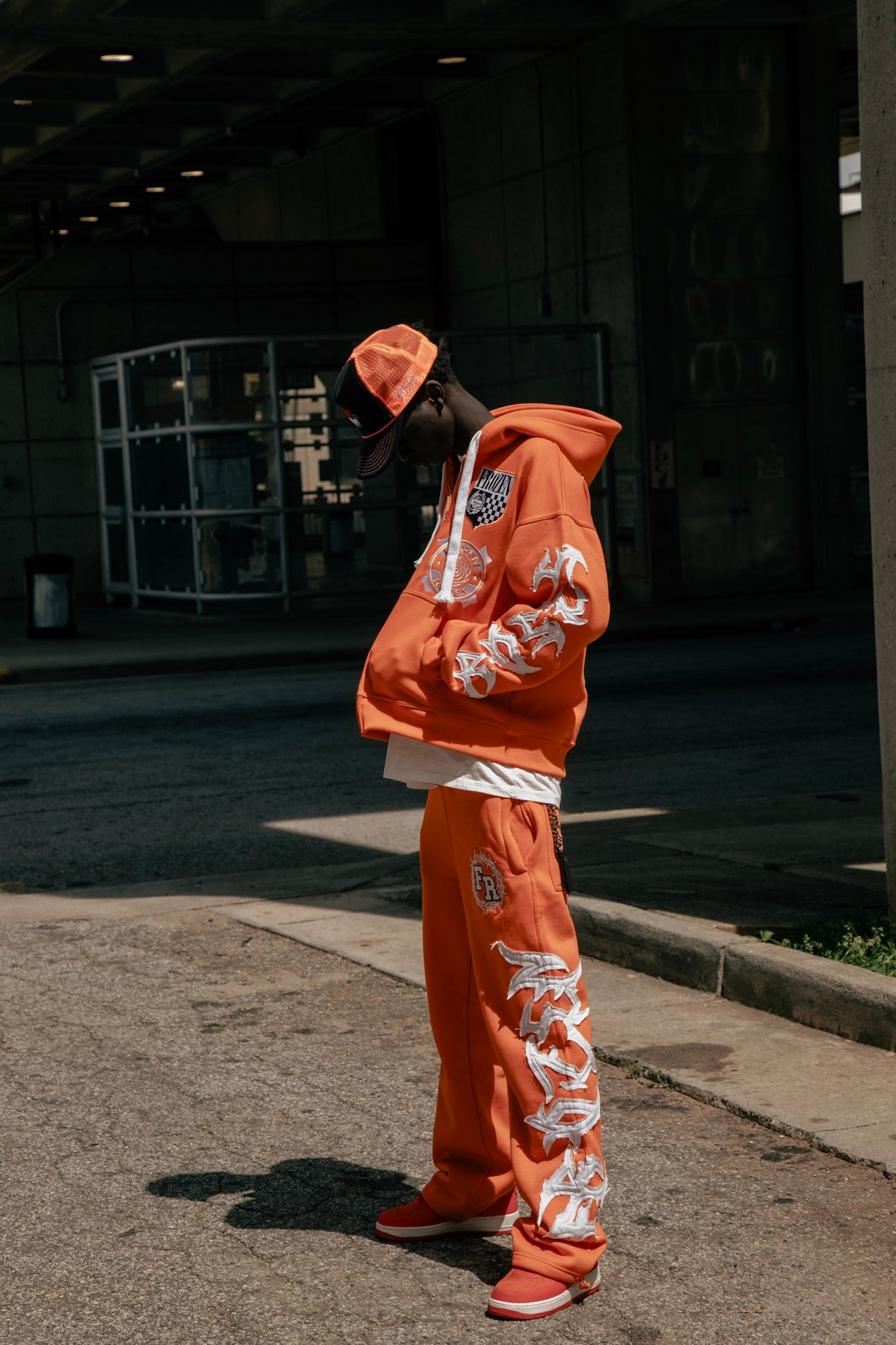 “FR Thorn Racer (Orange)”Oversized Adjustable Sweats