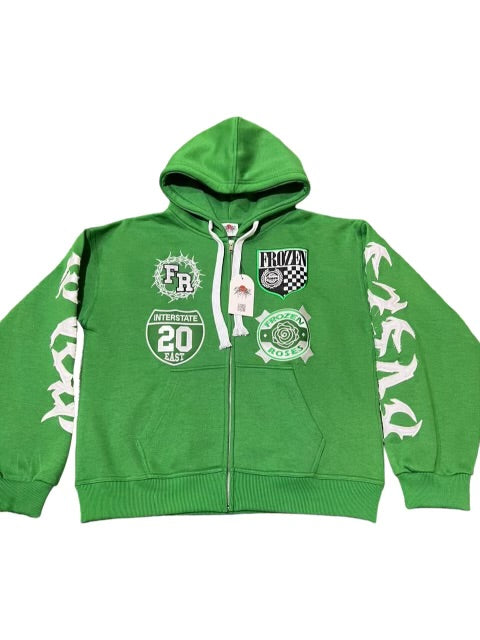 “FR Thorn Racer (Green)” Oversized Zip Up Hoodie