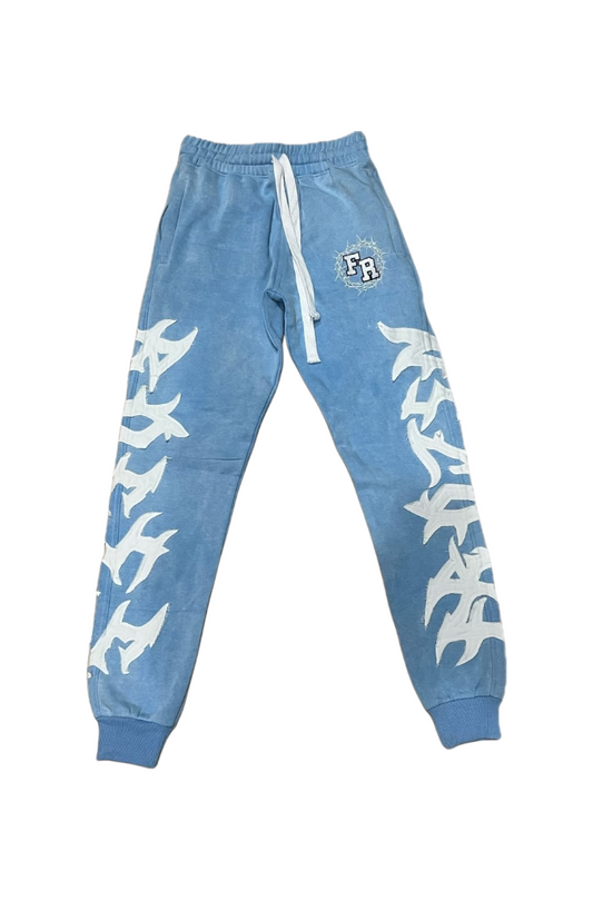 “FR Thorn Racer(Baby Blue)” washed sweatpants