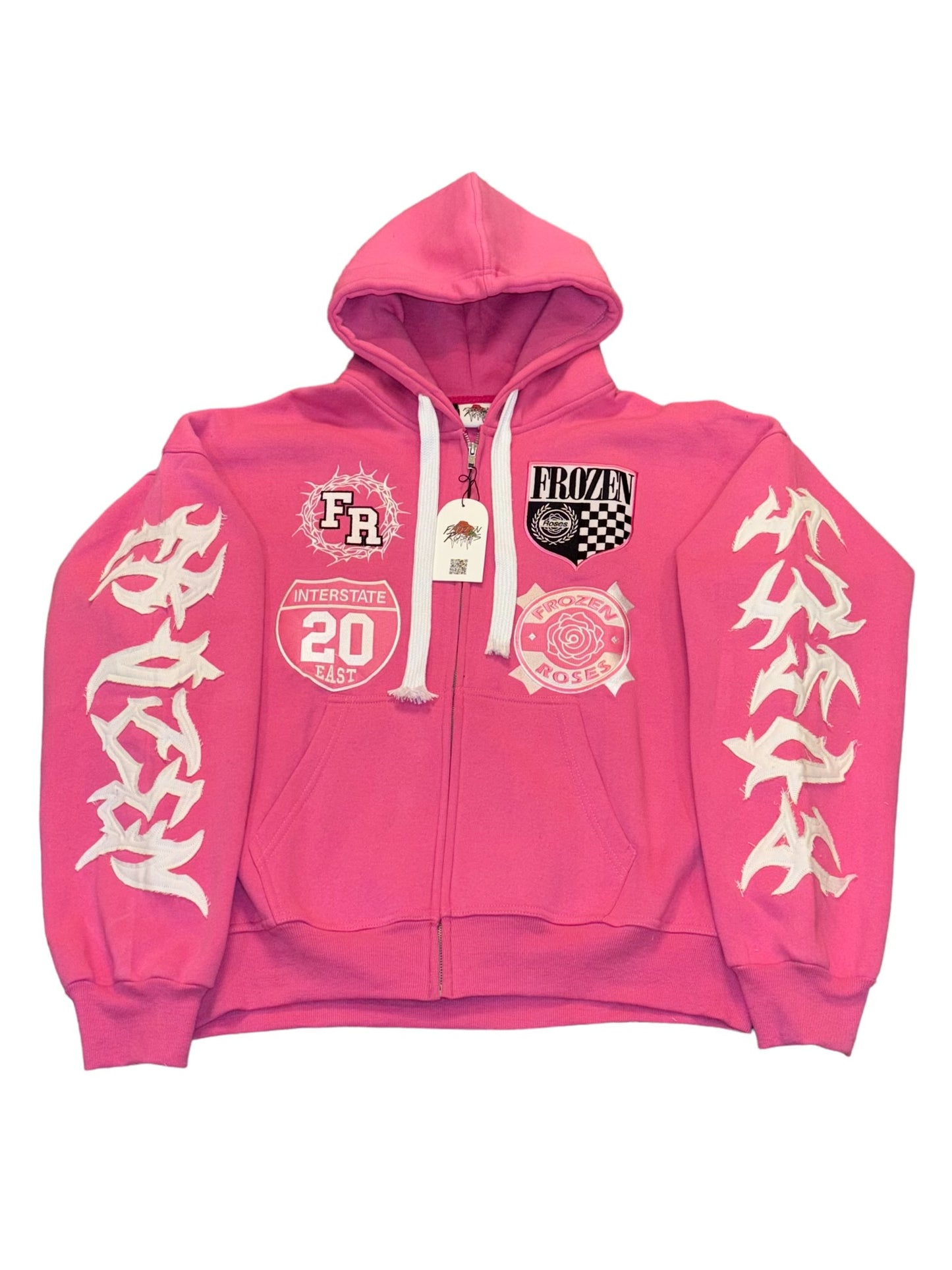 “FR Thorn Racer (Pink)” Oversized Zip Up Hoodie