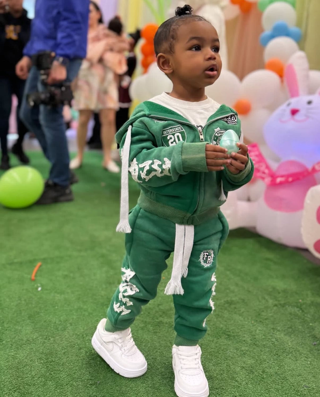 “Kids FR Thorn Racer (Amazon Green)”washed hoodie