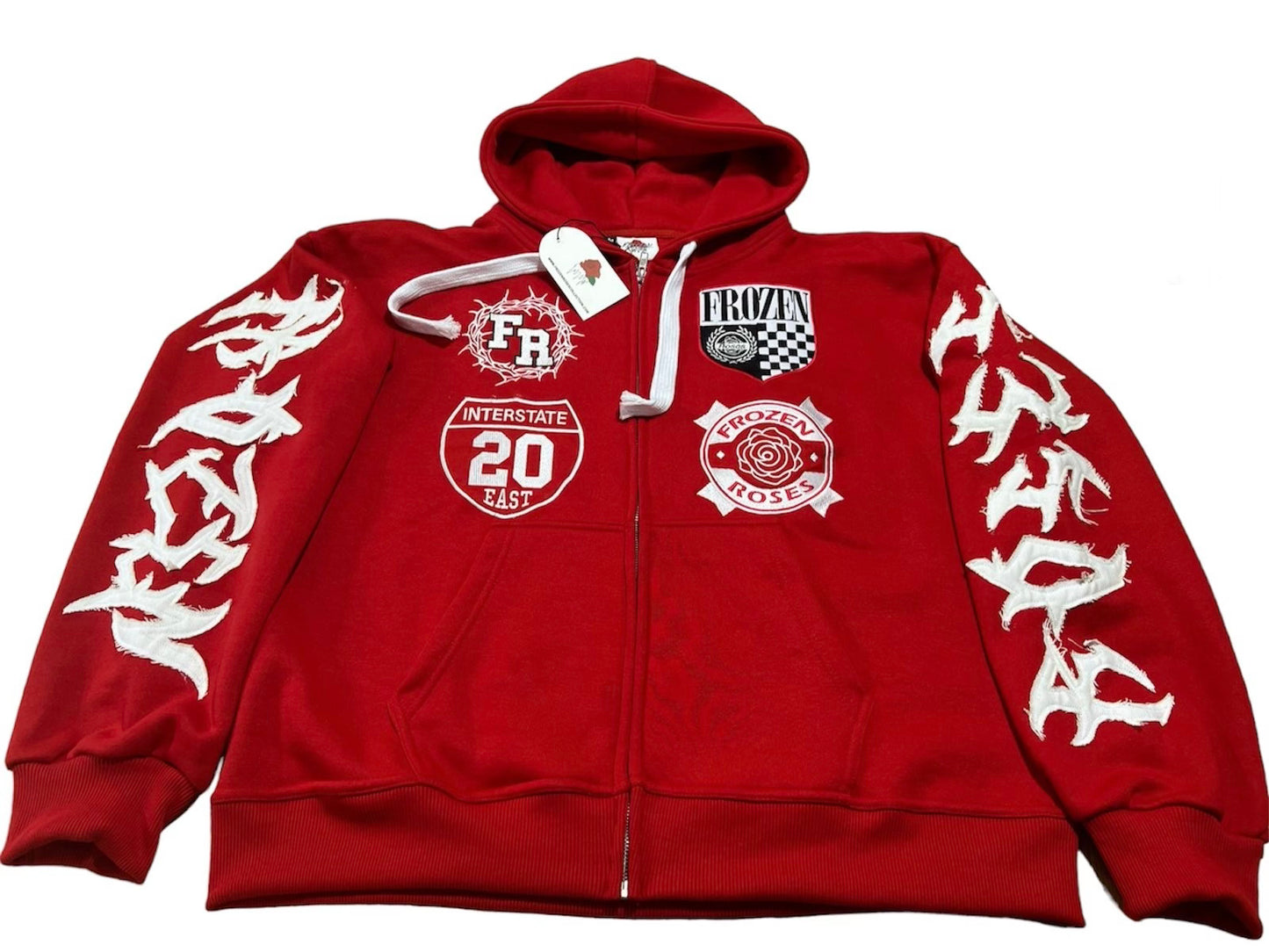 “FR Thorn Racer (Red)” Oversized Zip Up Hoodie